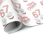 Kerstmis Candy Cane 6-7 Meme Patroon Cadeaupapier (Rol Hoek)