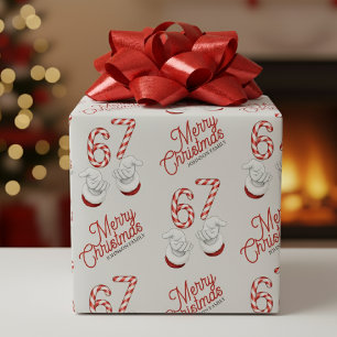 Kerstmis Candy Cane 6-7 Meme Patroon Cadeaupapier