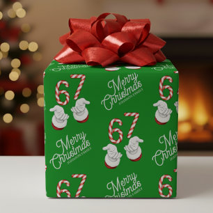 Kerstmis Candy Cane 6-7 Meme Patroon Cadeaupapier