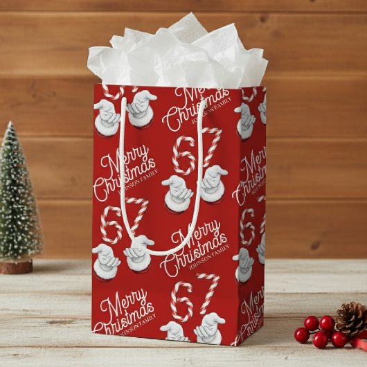 Kerstmis Candy Cane 6-7 Meme Patroon Klein Cadeauzakje