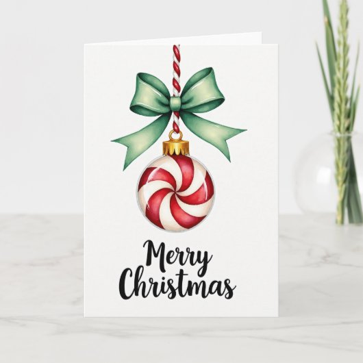 Kerstmis Candy Cane Ornament Kaart (Voorkant)