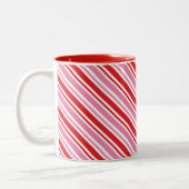 KERSTMIS CANDY CANE STRIPES schattig modern rood r Tweekleurige Koffiemok (Links)