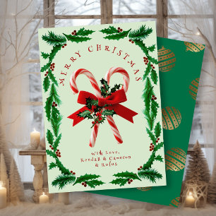 Kerstmis Candy Canes Feestdagenkaart