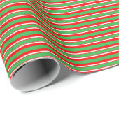 Kerstmis Candy Strepen Cadeaupapier (Rol Hoek)