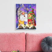 Kerstmis Canvas Cadeau met Gelukkige Gnomen Afdruk (Insitu (Woonkamer))
