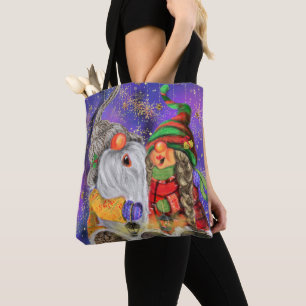 Kerstmis Canvas tas met Happy Gnomes