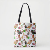 Kerstmis Canvas tas Shetland Sheepdog (Voorkant)