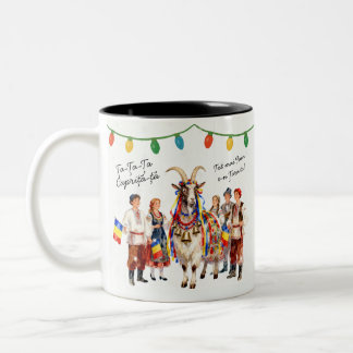 Kerstmis Caprița-Ta Cadeau Roemeense Feestdag Tweekleurige Koffiemok