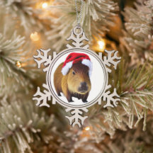 Kerstmis Capybara in de winter achtergrond
