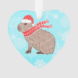 Kerstmis Capybara Lover Funny Heart Shaped Ornament