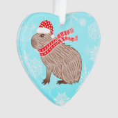Kerstmis Capybara Lover Funny Heart Shaped Ornament (voorkant)