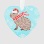 Kerstmis Capybara Lover Funny Heart Shaped Ornament (achterkant)