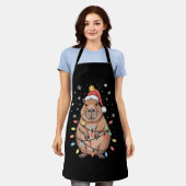Kerstmis Capybara Met Sinterklaas Hoed Xmas Lichte Schort (Gedragen)