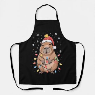Kerstmis Capybara Met Sinterklaas Hoed Xmas Lichte Schort