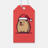 Kerstmis Capybara sneeuw Cadeaulabel (Voorkant)