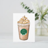 Kerstmis Caramel Gedruppelde Latte Briefkaart (Staand voorkant)
