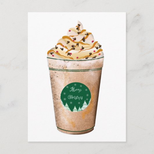 Kerstmis Caramel Gedruppelde Latte Briefkaart (Voorkant)