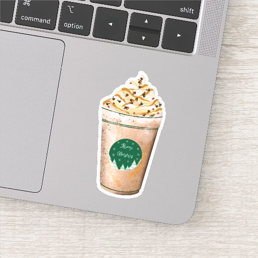 Kerstmis Caramel Gedruppelde Latte Sticker (Detail)