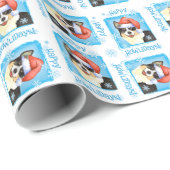 Kerstmis Cardigan Welsh Corgi Cadeaupapier (Rol Hoek)