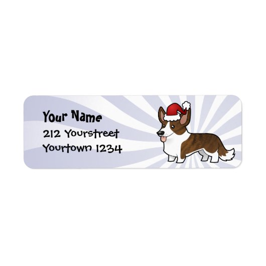 Kerstmis Cardigan Welsh Corgi Etiket (Voorkant)