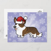Kerstmis Cardigan Welsh Corgi Feestdagenkaart (Voorkant / Achterkant)