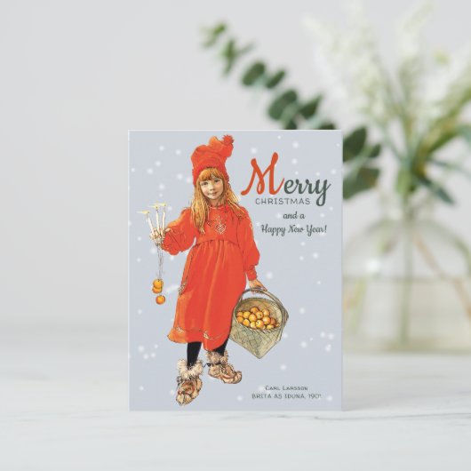 Kerstmis Carl Larsson Brita als Iduna CC0124 Briefkaart (Staand voorkant)