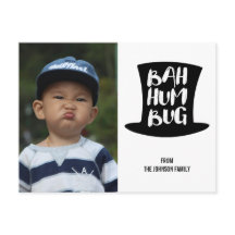 Kerstmis Carol Bah Humbug Holiday Foto Briefkaart