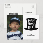 Kerstmis Carol Bah Humbug Holiday Foto Briefkaart (Voorkant / Achterkant)