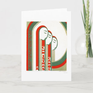 Kerstmis Carol Dickens 1938 WPA Feestdagen Kaart