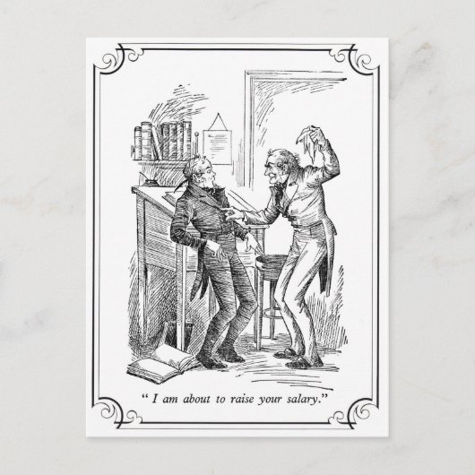 Kerstmis Carol: Hef Uw Salaris op Feestdagenkaart (Voorkant)