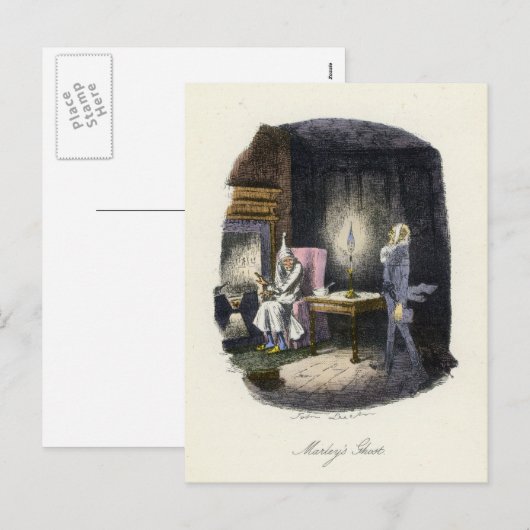 Kerstmis Carol - het Spook van Marley Feestdagenkaart (Voorkant / Achterkant)