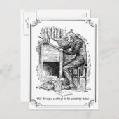 Kerstmis Carol: Oude Vrek Feestdagenkaart (Voorkant / Achterkant)