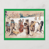 Kerstmis Carol Singing, Louis Wain Briefkaart (Voorkant)