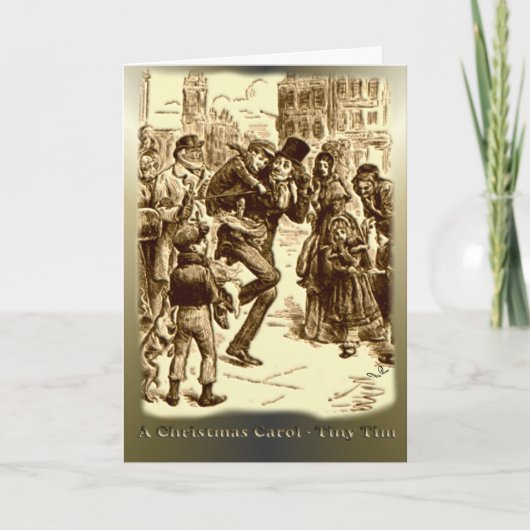 Kerstmis Carol - Uiterst kleine Tim Feestdagen Kaart (Voorkant)