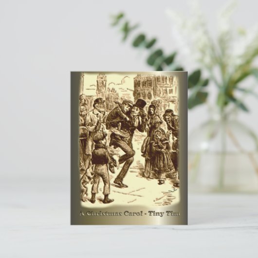 Kerstmis Carol - Uiterst kleine Tim Feestdagenkaart (Staand voorkant)