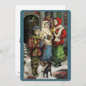 Kerstmis Carolers die van Dickensian Vlakke Kaart (Voorkant / Achterkant)