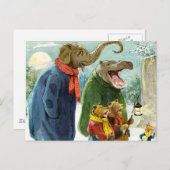 Kerstmis Caroling van het Nijlpaard & van de Beren Feestdagenkaart (Voorkant / Achterkant)