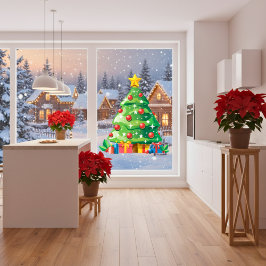 Kerstmis Cartoon Raamsticker