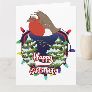 Kerstmis cartoon Robin logo Kaart
