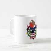 Kerstmis cartoon Robin logo Koffiemok (Voorkant links)