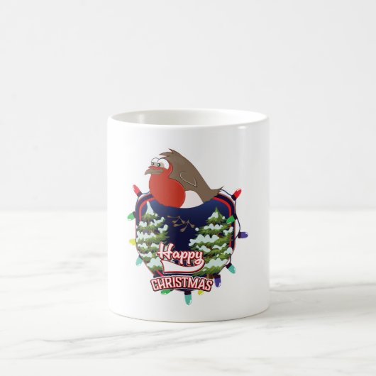 Kerstmis cartoon Robin logo Koffiemok (Center)