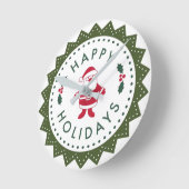 Kerstmis Cartoon Santa Prettige feestdagen Ronde Klok (Hoek)