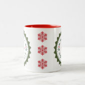 Kerstmis Cartoon Santa Prettige feestdagen Tweekleurige Koffiemok (Center)