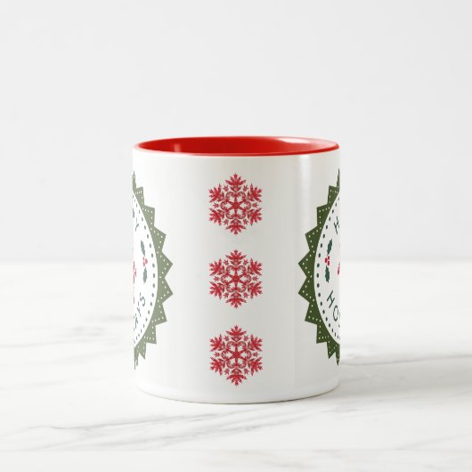 Kerstmis Cartoon Santa Prettige feestdagen Tweekleurige Koffiemok (Center)