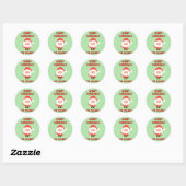 Kerstmis Cartoon Santa Ronde Sticker (Vel)