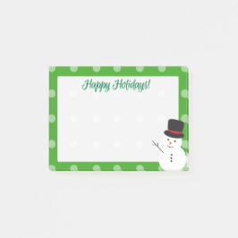 Kerstmis Cartoon Snowman Green Border Post-it® Notes