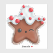 Kerstmis Cartoon | Star Cookie Sticker (Vel)