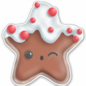 Kerstmis Cartoon | Star Cookie Sticker (Voorkant)