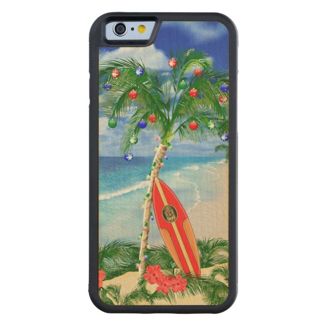 Kerstmis Carved Wood iPhone Hoesje (Achterkant)