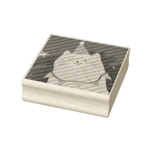KERSTMIS CAT Hout Art Stamp Rubberstempel